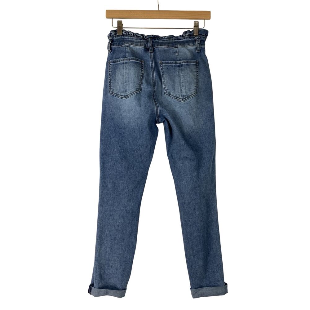 Ashley Mason Jeans Womens‎ 5 Blue Denim Slim Cuffed Gathered Waist Accent - Picture 5 of 9